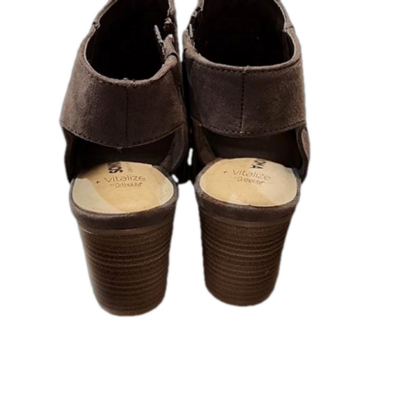 Sonoma vitalize by ortholite brown peep toe sandals size 7 zip up side aussie - Picture 4 of 10